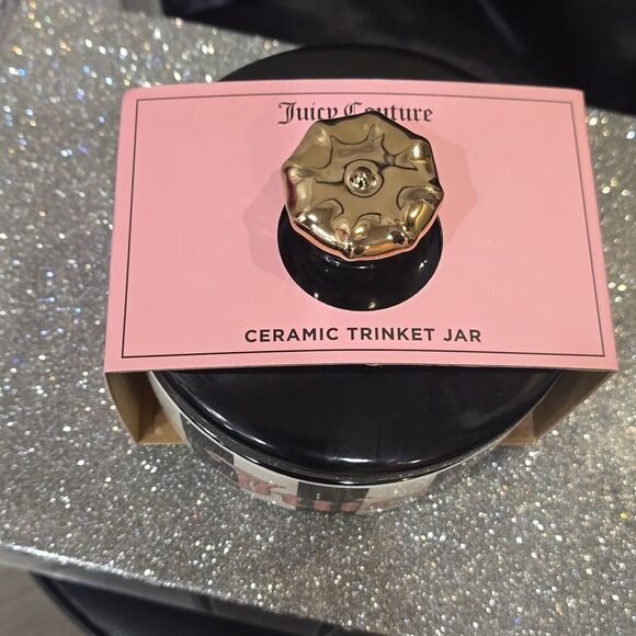 Juicy Couture Home Striped Logo Ceramic Trinket Jar - Picture 5 of 6